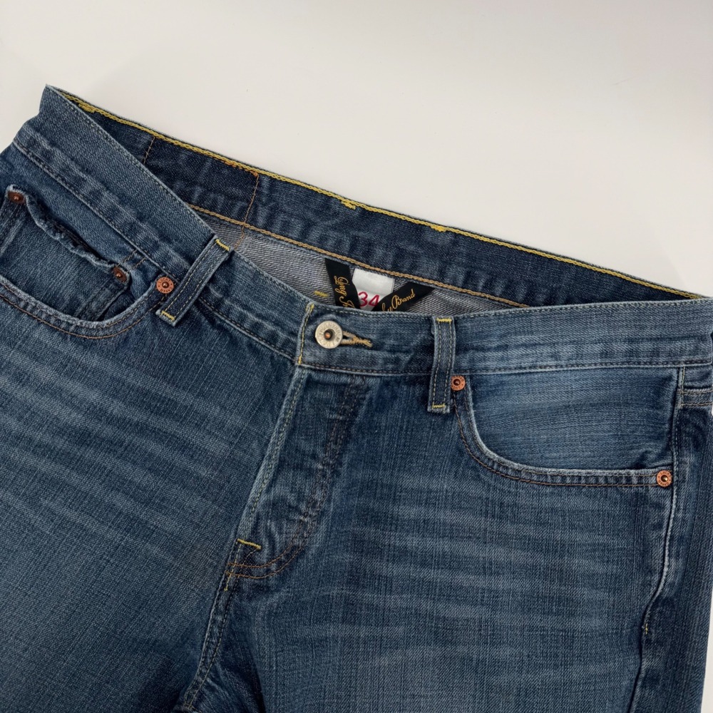 Lucky Brand 221 Original Straight Jeans Medium Wash Button Fly Men Size 34‎ x 33